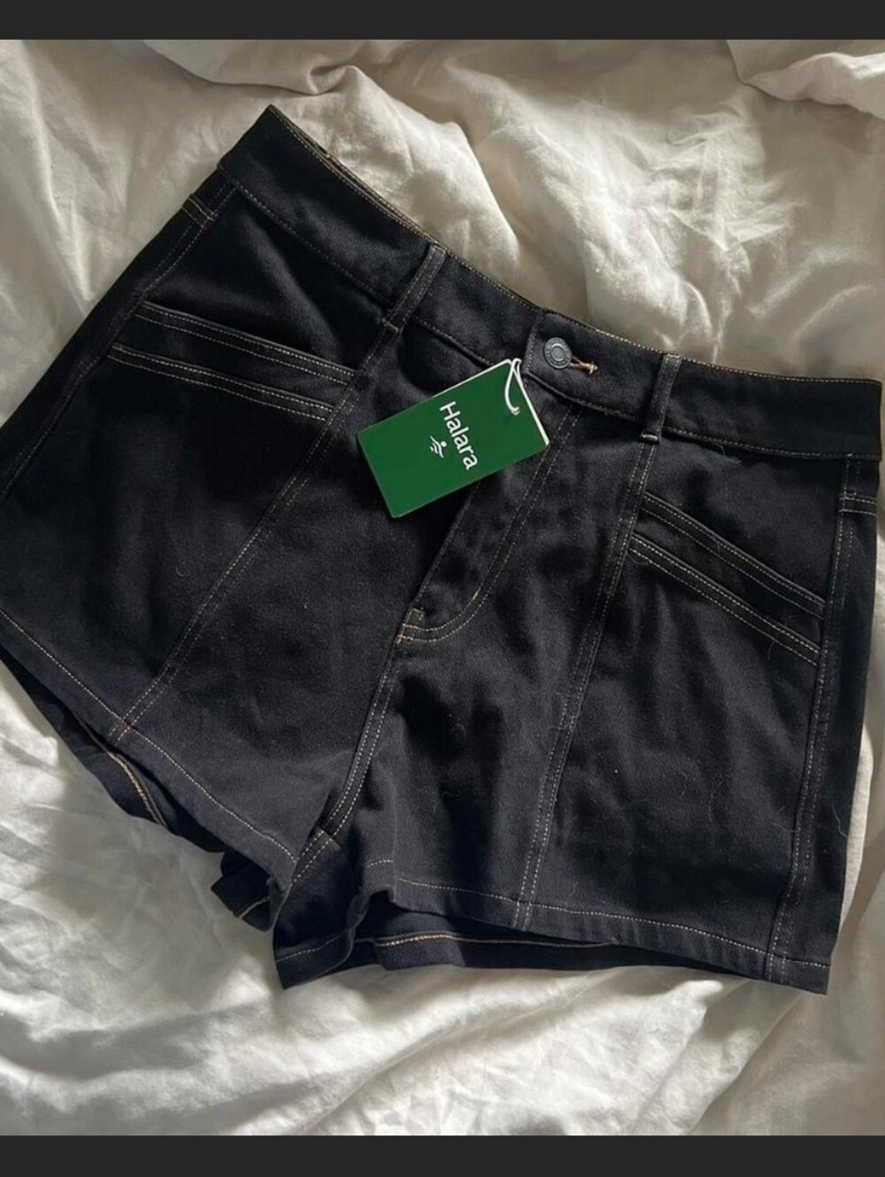 Halara Black Denim Jean Shorts